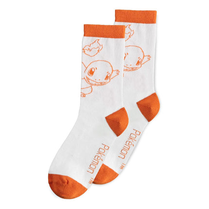 Pokemon Socks 3-Pack Charmander, Bulbasaur, Squirtle 39-42 Calzini