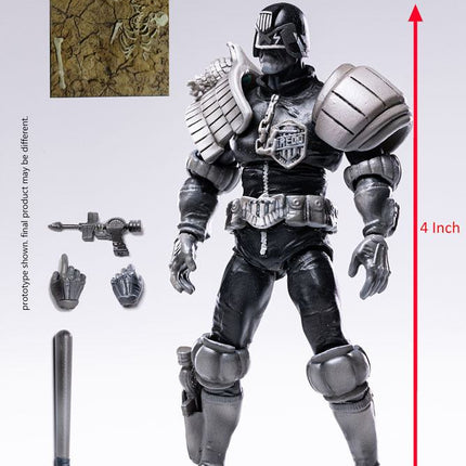 Black and White Judge Dredd 2000 AD Exquisite Mini Action Figure 1/18 10 cm