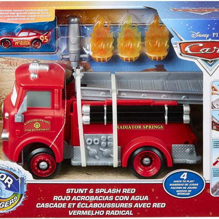 Czerwony samochód strażacki Samochody Disney Zmiana koloru Ciężarówka Zmiana koloru Strażacy