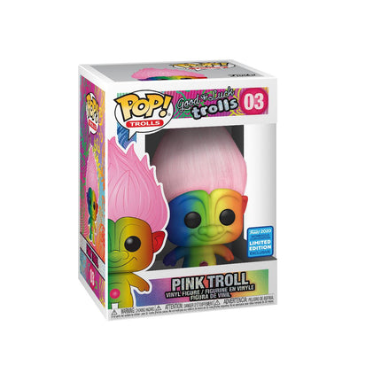 Tęczowy troll z różowymi włosami Funko Pop Convention Exclusive 9 cm - 03